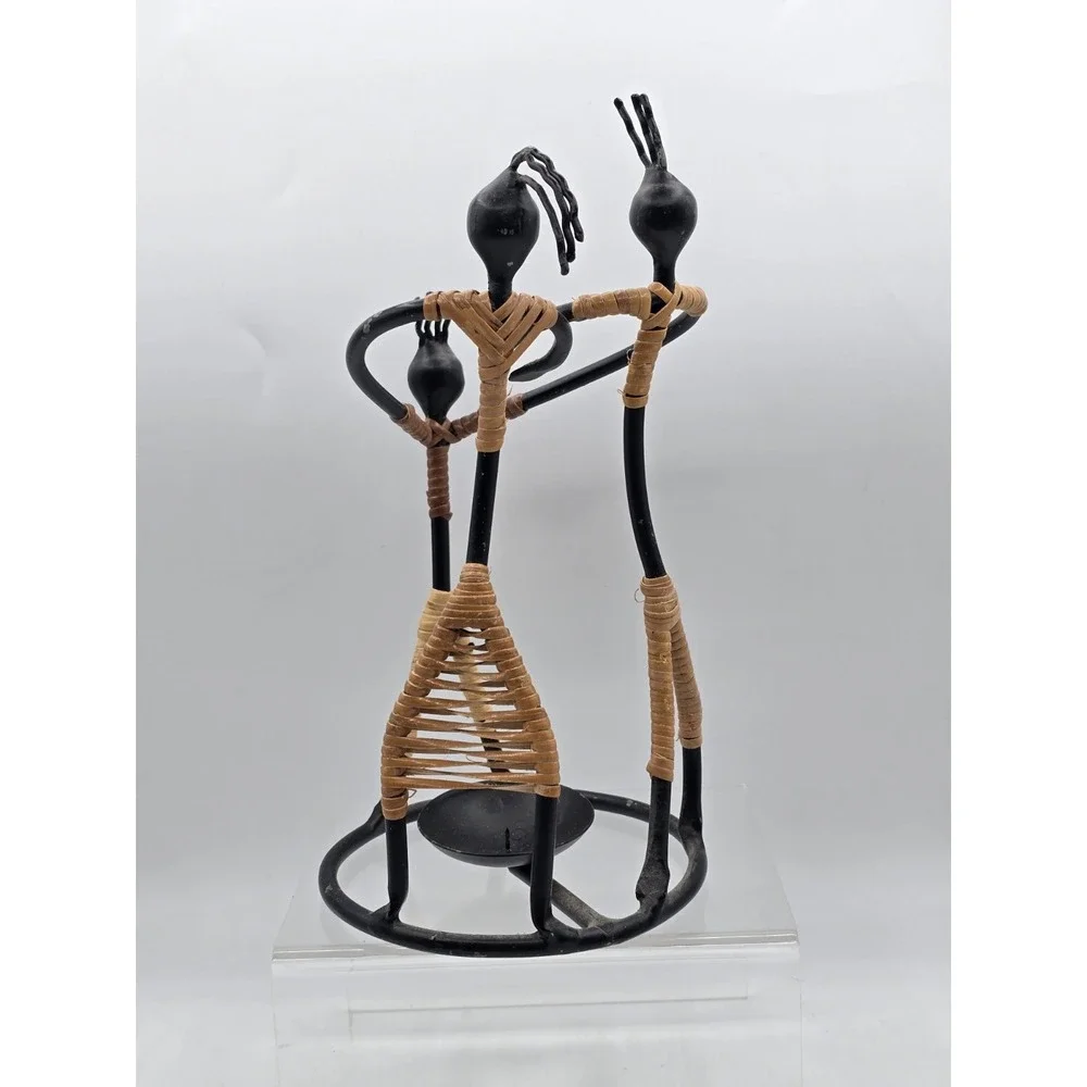 ViBlack Iron and‎ Rattan Candle Holder by Laurids Lonborg - Family Dancing